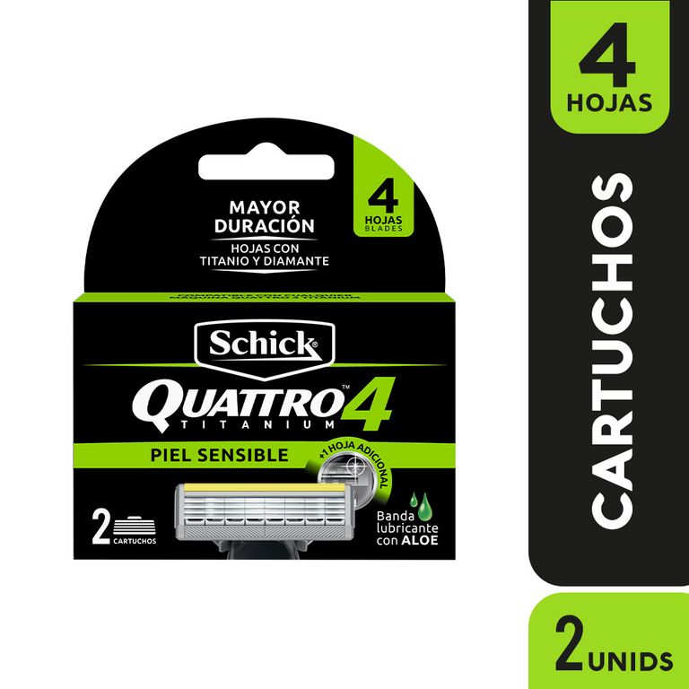 Repuesto Máquina de Afeitar Schick Quattro Titanium Caja 2 Und