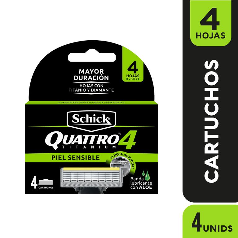 Repuesto Máquina de Afeitar Schick Quattro Titanium Caja 4 Und