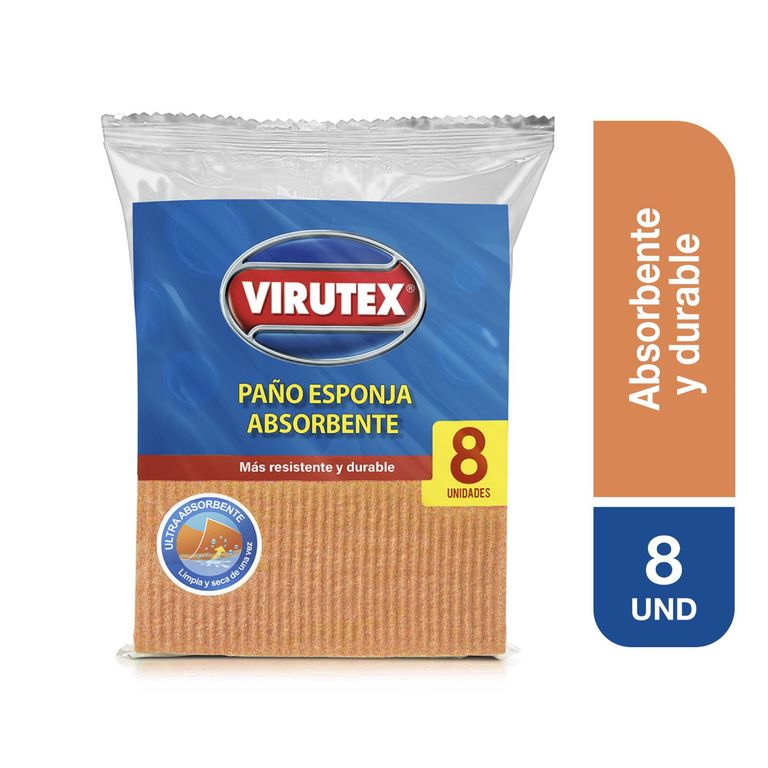 Paño Esponja Virutex Absorbente Empaque 8 Und