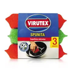 VIRUTEX - Esponja Spunita Clásica Empaque 3 Und