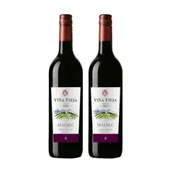VIÑA VIEJA - Vino Malbec Semi Seco Pack 2 Botellas 750 mL