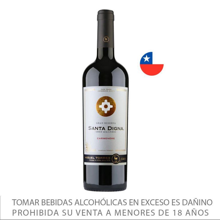 Vino Tinto Santa Digna Carmenere Botella 750 mL