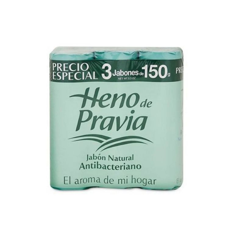Jabón de Tocador Heno de Pravia Antibacterial Empaque 3 Und