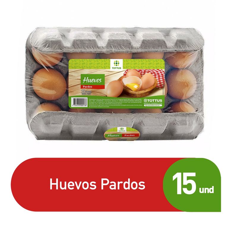 Huevos Pardos Tottus Bandeja 15 Und