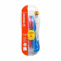 STABILO - Lapiceros Stabilo Color Azul Y Rojo Empaque 2 Und