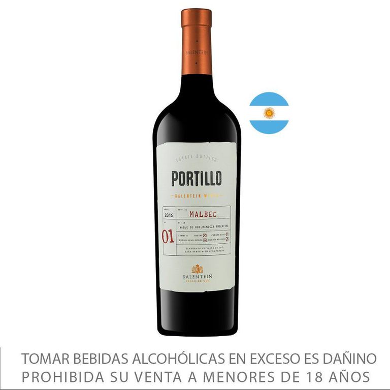 Vino Tinto Salentein Finca El Portillo Malbec Botella 750 mL