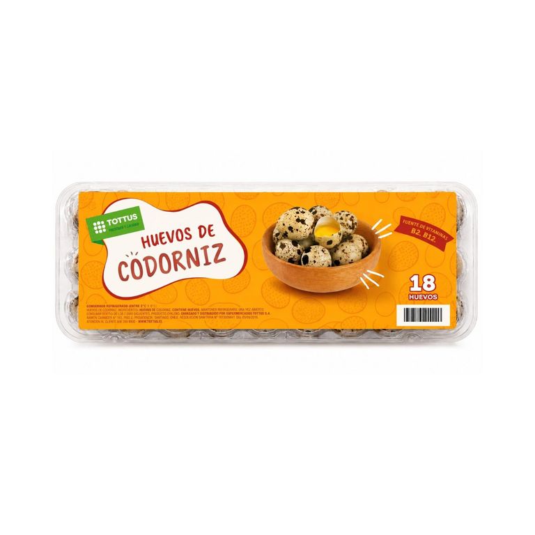 Huevos de Codorniz Tottus Bandeja 18 Und