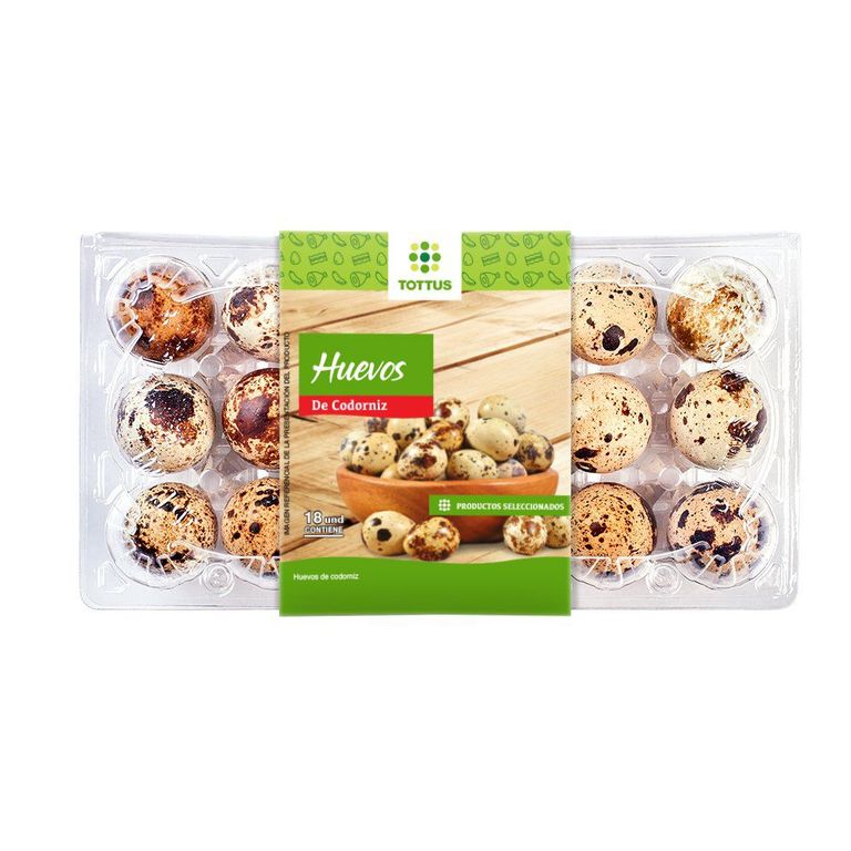 Huevos de Codorniz Tottus Bandeja 18 Und
