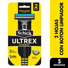 SCHICK - Máquina de Afeitar Schick Ultrex Hybrid + 5 Repuestos