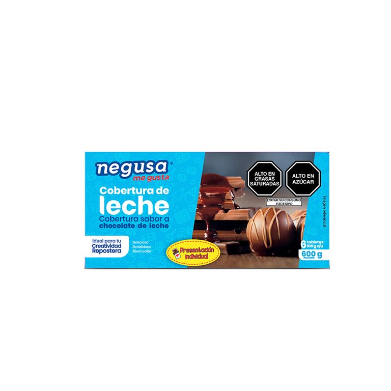 Cobertura de Leche Sabor Chocolate Negusa Sixpack Caja 100 g
