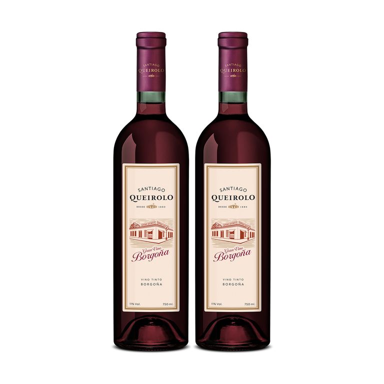 Vino Santiago Queirolo Borgoña Pack 2 Botellas 750 mL