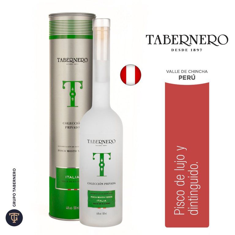 Pisco Mosto Verde Italia Tabernero Botella 500 mL