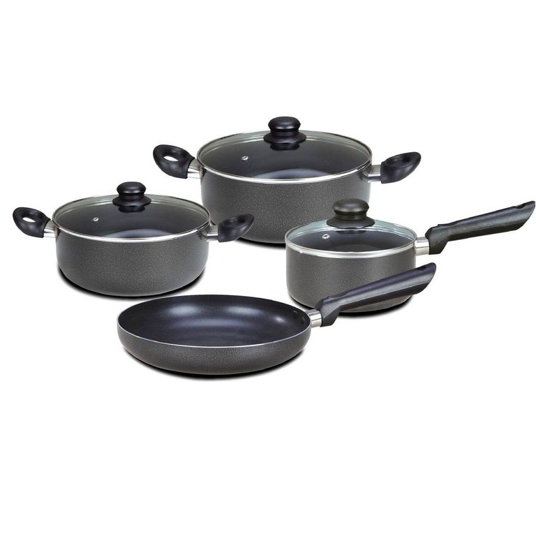Juego de Ollas 7 Piezas 16-20-24-24cm Aluminio Antiadherente Casa Joven