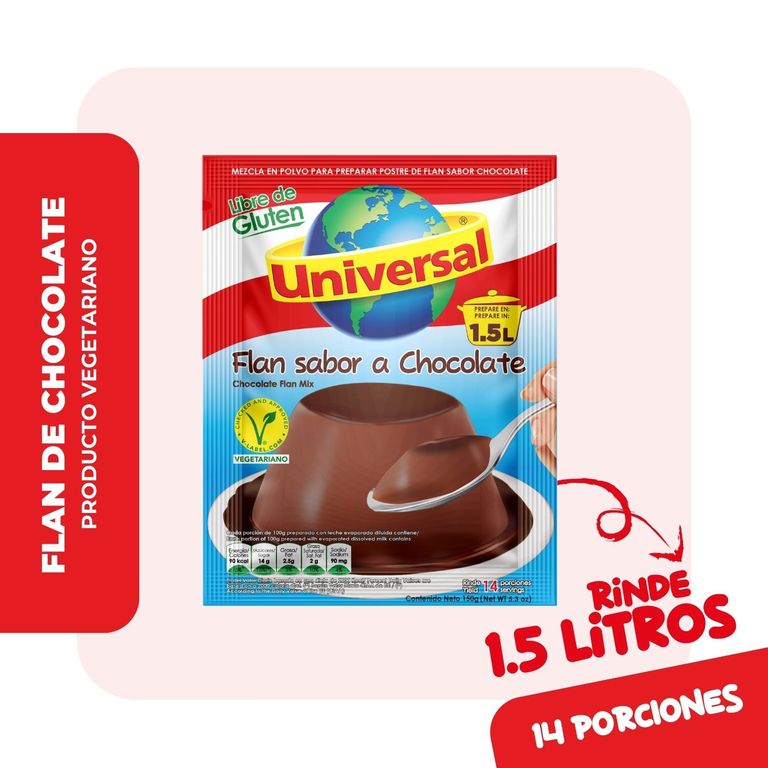 Flan Universal Sabor a Chocolate Bolsa 150 g