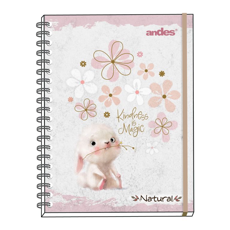 Cuaderno Espiral Andes Cuadriculado Tapa Dura Natural A4 160 Hojas