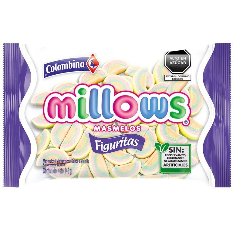 Marshmallows Millows Colombina Sabor Vainilla Bolsa 145 g