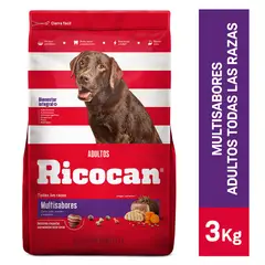 RICOCAN - Alimento Seco Perros Adultos Ricocan Multisabores Bolsa 3 Kg