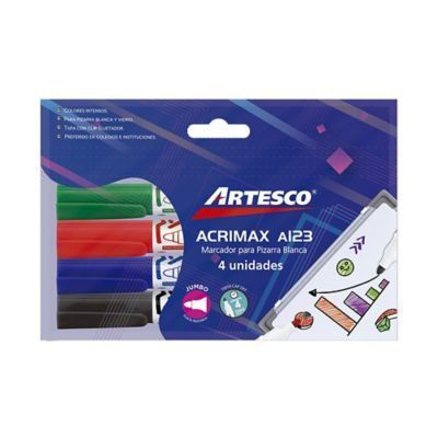 Plumones De Pizarra Artesco Acrimax A123 Empaque 4 Und