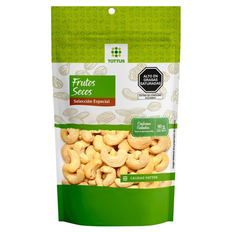 Cashews Salados Tottus Bolsa 80 g