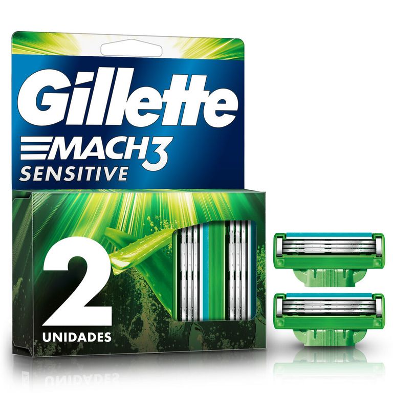 Repuesto Máquina Afeitar Gillette Mach3 Sensitive Caja 2 Und