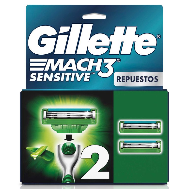 Repuestos Gillette Mach3 Sensitive Caja 2 Und