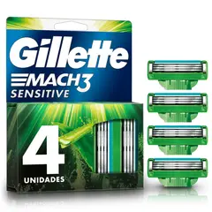 GILLETTE - Cartucho de Afeitar Gillette Mach3 Sensitive Caja 4 Und