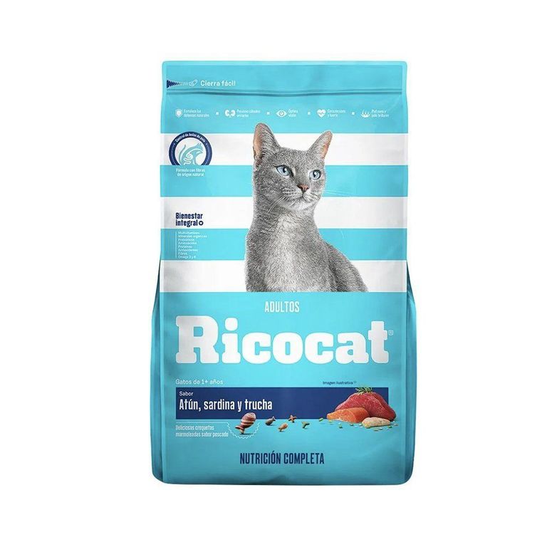 Alimento Seco Gatos Adultos Ricocat Sardina y Trucha Bolsa 1 Kg