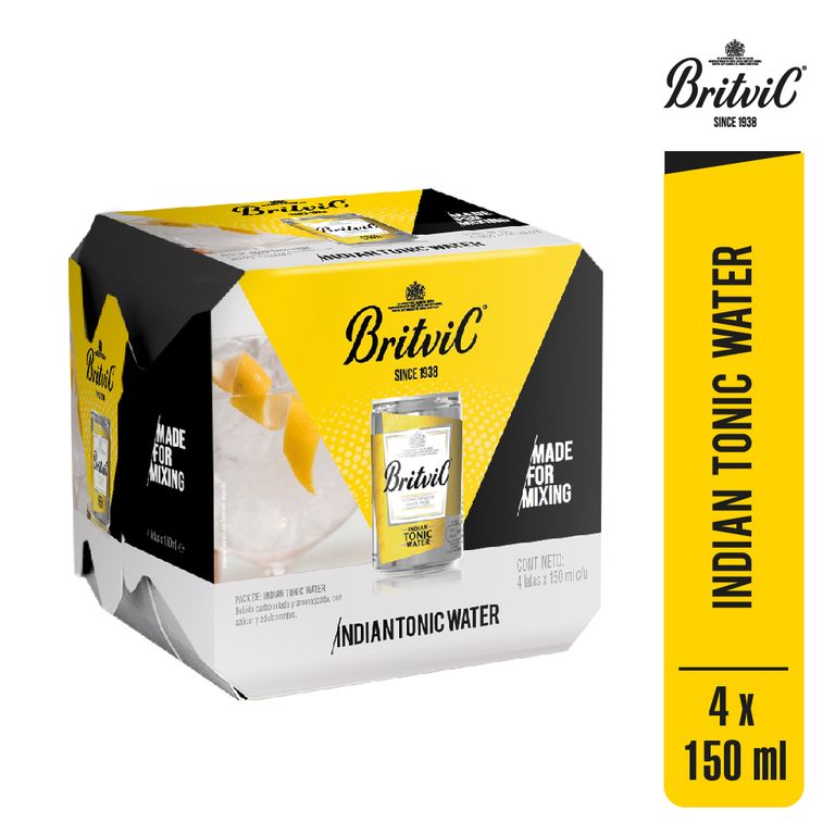 Agua Tónica Britvic Pack 4 Latas 150 mL