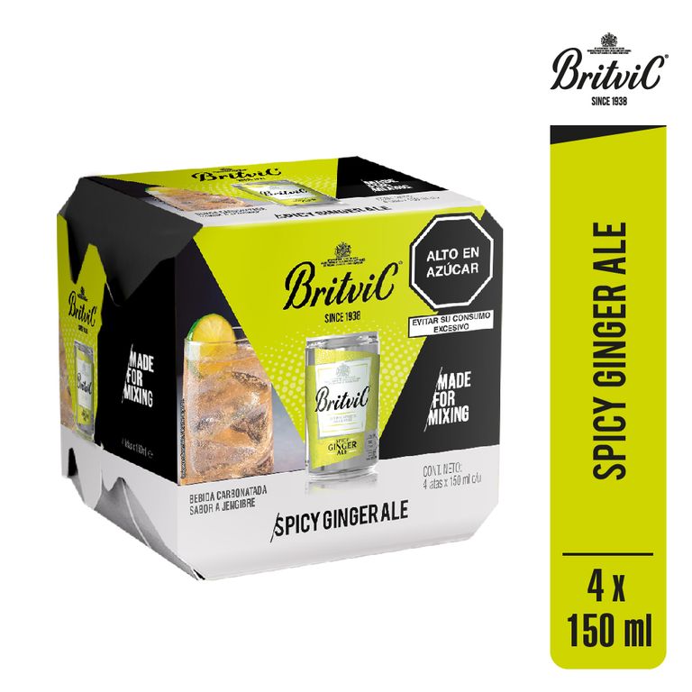 Ginger Ale Britvic Pack 4 Latas 150 mL