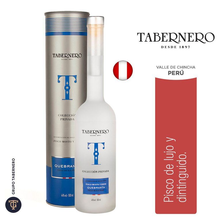 Pisco Mosto Verde Quebranta Tabernero Botella 500 mL