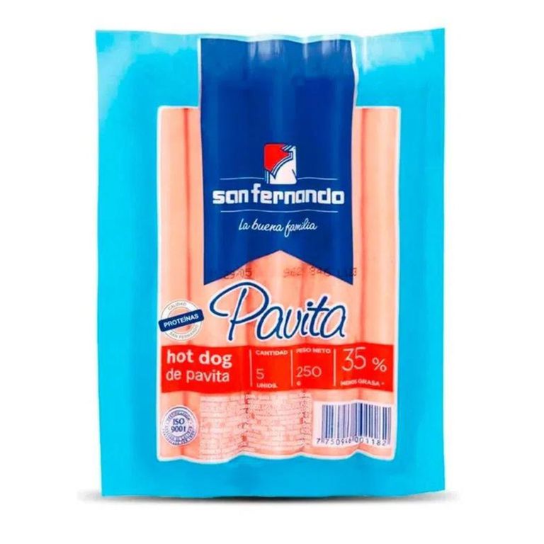 Hot Dog de Pavita San Fernando Empaque 250 g