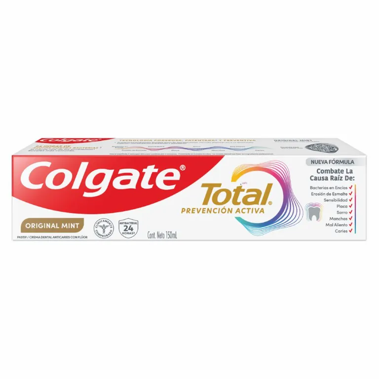 Crema Dental Colgate Total Original Mint Prevención Activa Envase 150 mL
