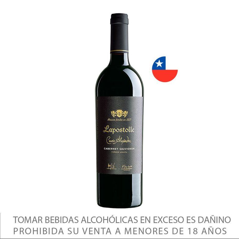 Vino Lapostolle Cabernet Sauvignon Cuvee Aleandre Botella 750 mL