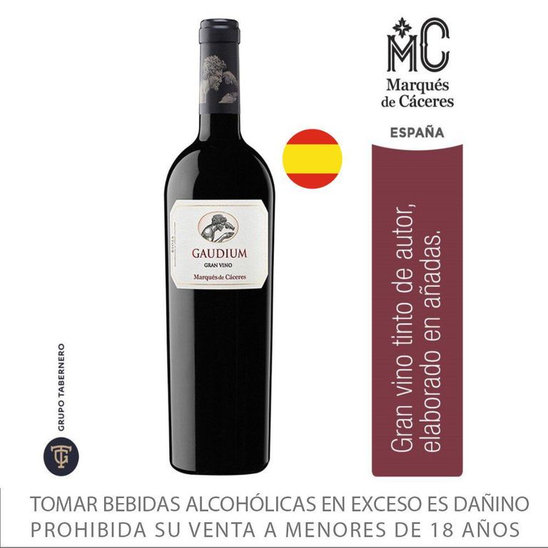 Vino Tinto Marques de Caceres Gaudium Botella 750 mL