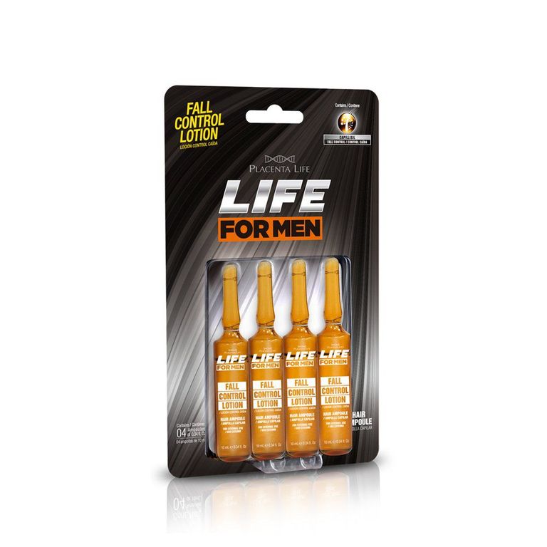 Loción Control Caída Placenta Life Men Empaque 4 Und