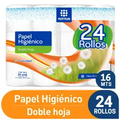 TOTTUS - Papel Higiénico Tottus Doble Hoja Pack 24 Rollos