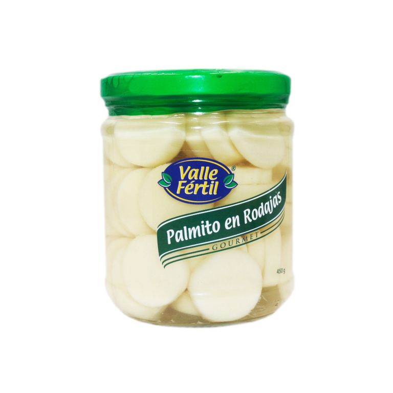 Palmitos en Rodajas Gourmet Valle Fertil Envase 450 g