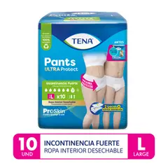 TENA - Ropa Interior Desechable Ultra Unisex Talla L Empaque 10 Und