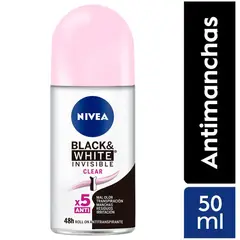NIVEA - Desodorante Roll On B&W Clear Envase 50 mL