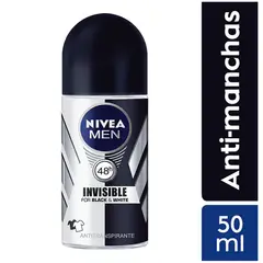 NIVEA - Desodorante Roll On Invisible B&W Male Envase 50 mL