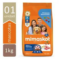 MIMASKOT - Comida para Perros Adultos Medianos y Grandes Sabor Carne Cereales y Vegetales 1 kg