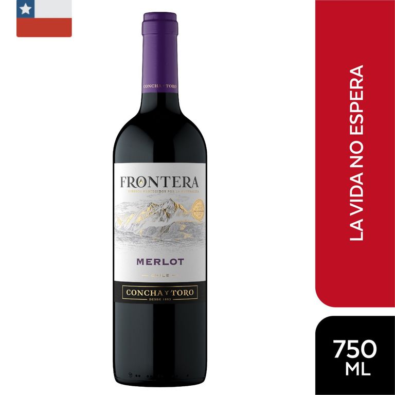 Vino Merlot Frontera 12° Botella 750 mL
