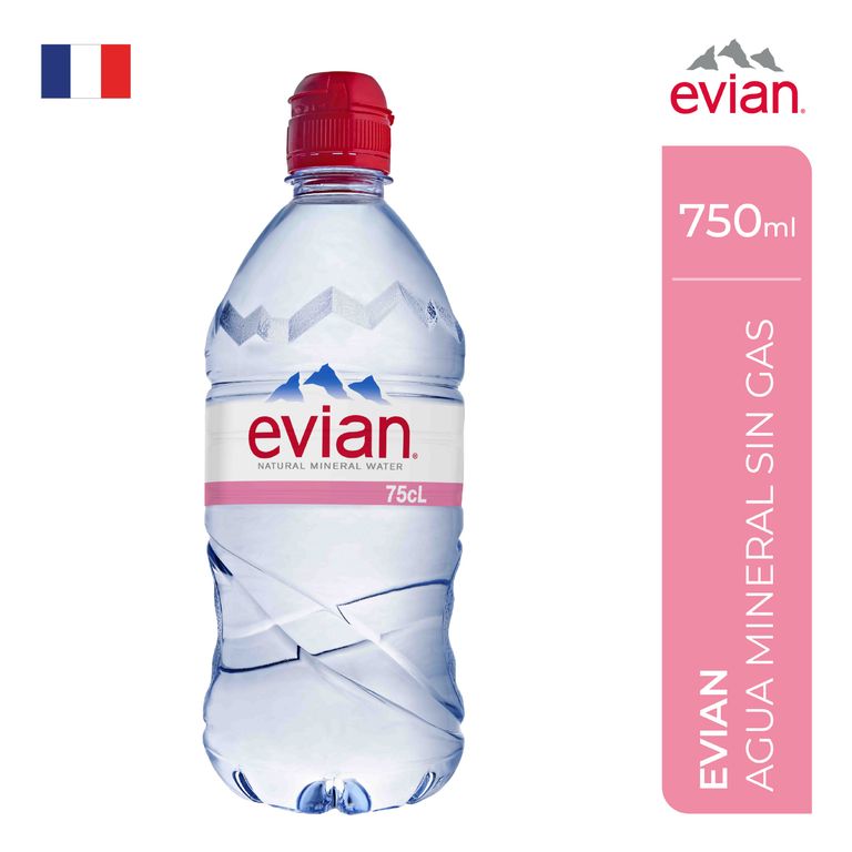 Agua Mineral Evian Tapa Deportiva Botella 750 mL
