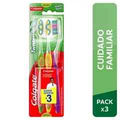 COLGATE - Cepillo Dental Twister Medio Pack 3 Und
