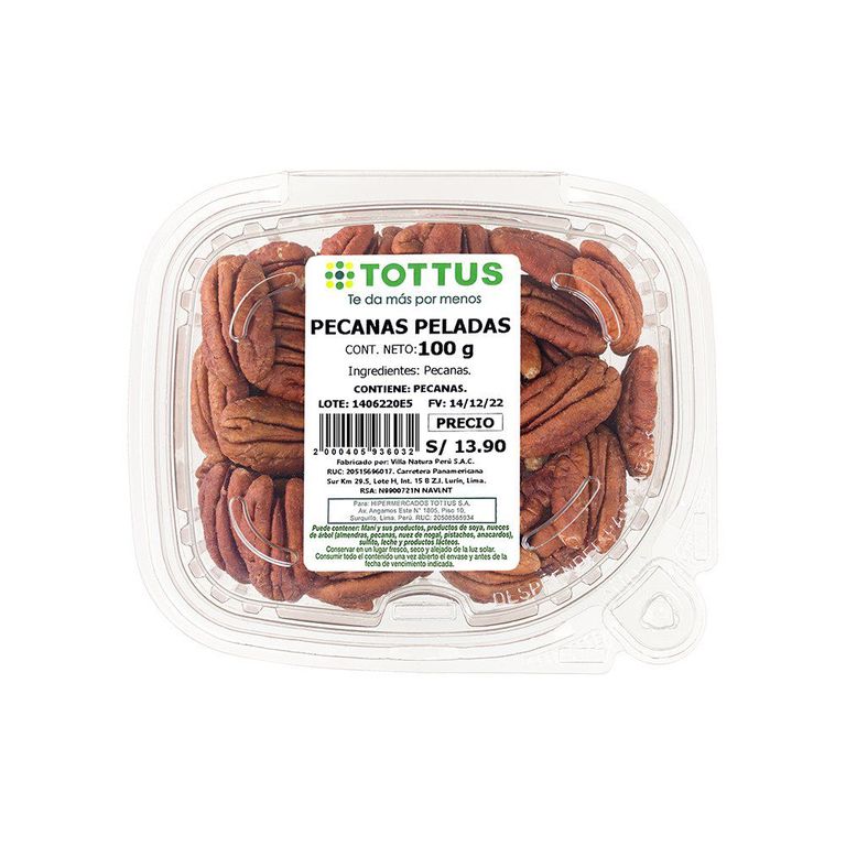 Pecanas Peladas Tottus Envase 100 g