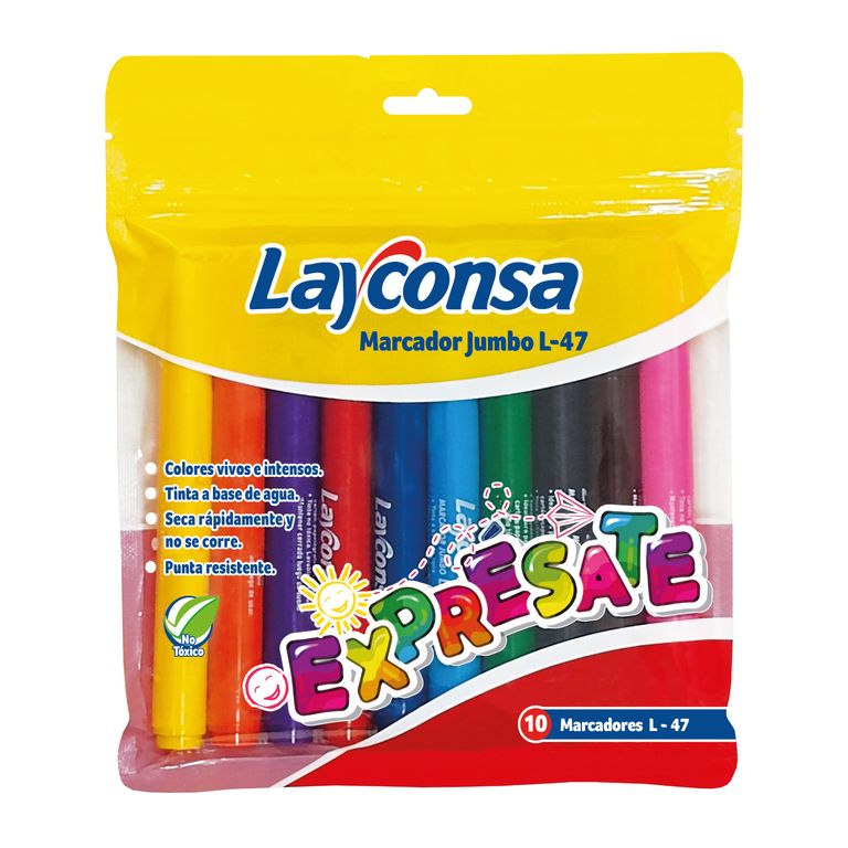 Plumones Layconsa Jumbo 47 Empaque 10 Und