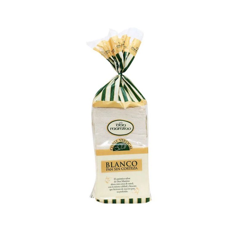 Pan de Molde Blanco sin Corteza Don Mamino Bolsa 560 g