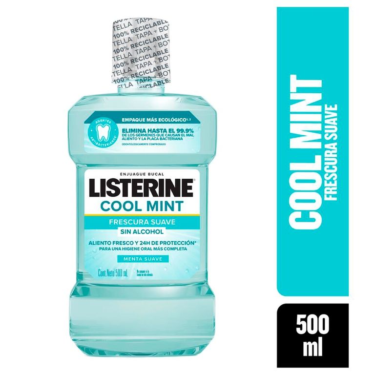 Enjuague Bucal Listerine Cool Mint Zero Botella 500 mL