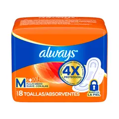 ALWAYS - Toallas Higiénicas Always Día Pink Empaque 8 Und