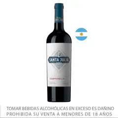 SANTA JULIA - Vino Santa Julia Tinto Tempranillo Botella 750 mL